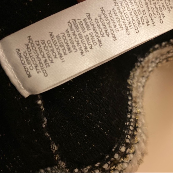 Loft Tipped Tweed Metallic Open Blazer Pocket XS - Picture 8 of 9